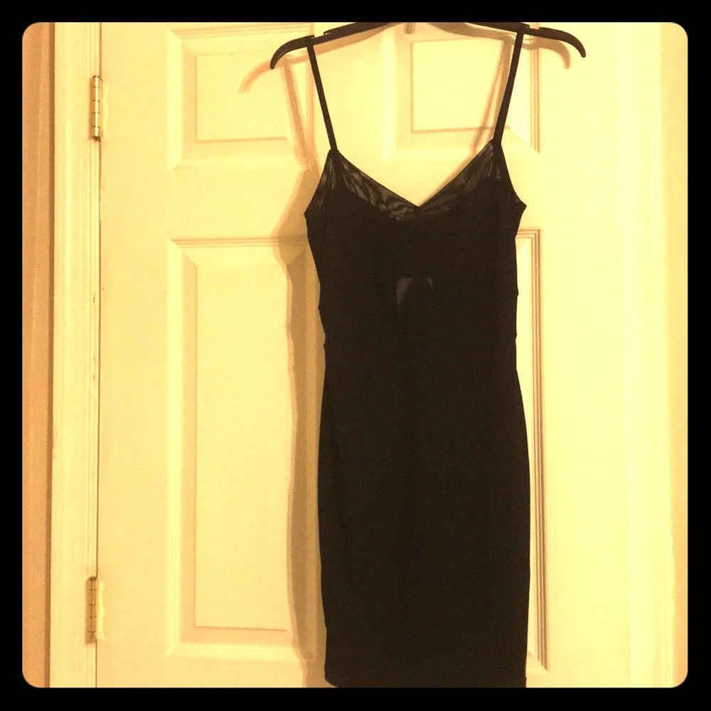 Little black dress with mesh cutouts size XS